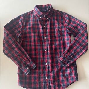 Janie and Jack Plaid Button-Down Shirt in Red and Blue